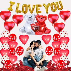 Palloncini per feste di San Valentino impostati "ti amo" e cuore rosso per esprimere <span class=keywords><strong>amore</strong></span> e romanticismo - Product Image 6