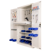 Armoire de rangement industrielle en acier avec portes verrouillables et étagères réglables pour l'inventaire d'entrepôt et les fournitures d'entretien