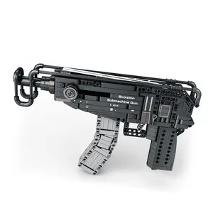 Reobrix 77029 MOC Scorpion pistola burst subfusil modelo WW2 arma militar armas de fuego DIY bloques de construcción ladrillos juguetes conjuntos