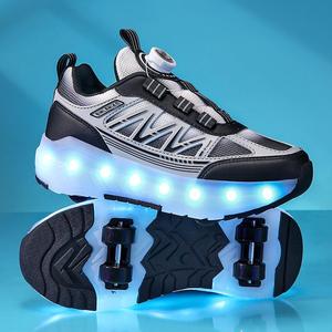 Chaussures de sport <span class=keywords><strong>Oxford</strong></span> confortables pour enfants avec roulettes lumineuses à quatre roues - Product Image 1