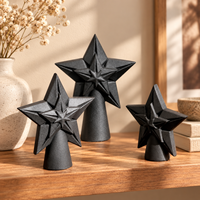 Sculpture d'étoile en céramique noire, objet décoratif géométrique pour la décoration moderne de la maison et la présentation sur table