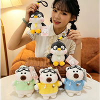 Porte-clés Peluche Pingouin Ours Mignon 15cm, Jouet en Peluche Habillé, Breloque de Sac Douce, Pendentif pour Grossistes et Détaillants de Cadeaux
