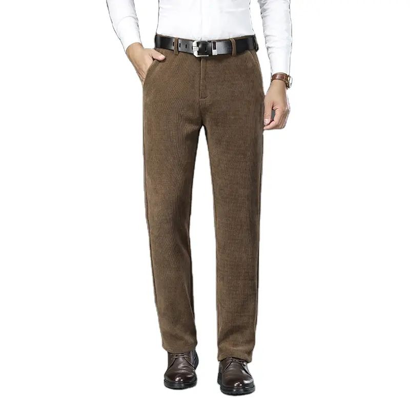 Autumn   Winter Straight Classic Solid Color Trousers Elastic Waist Business Cotton Men Casual Pants
