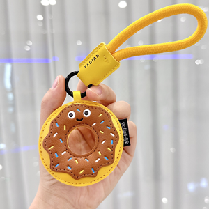 Llavero de Cuero PU con Diseño de Dibujos Animados, Miniatura de Comida como Donut, Pizza, Hamburguesa, Llavero de Lujo con Simulación de Comida de Cocina, Anillos para Llaves - Product Image 4