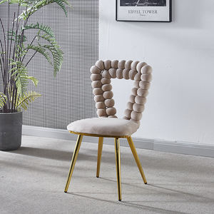 Modern Comfortable Home Living Room Fabric <b>Velvet</b> Soft Cushions <b>Dining</b> <b>Chair</b> with Iron Tube Legs - Product Image 1
