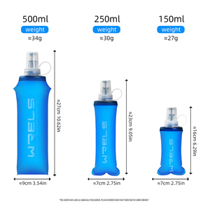 WRELS marque extérieur pliable bouteille d'eau 150ML 250ML TPU bouilloire course <span class=keywords><strong>sport</strong></span> flacon souple <span class=keywords><strong>Camping</strong></span> randonnée bouteille d'eau potable - Product Image 6