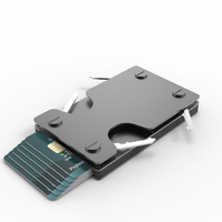 Portefeuille d'affaires en aluminium CardHoda Customrfid Fashion Credit Card, blocage RFID, antivol, multifonction, sans fermeture, porte-clés 6