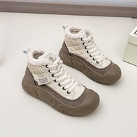 Nouveau modèle Bottines noires à plateforme Chaussures pour filles Chaussures d'extérieur chaudes d'hiver Nouvelles bottines à lacets Vente en gros Bottines pour femmes