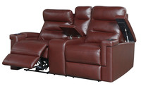 Canapé d'angle moderne 3 places en cuir véritable avec fonction inclinable électrique, extensible, à prix abordable pour salon, hôtel, hôpital, atelier