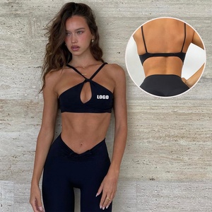 Spandex all'ingrosso rapido asciutto Logo personalizzato Yoga Fitness caldo atleti <span class=keywords><strong>Sexy</strong></span> torcere le donne di sport di fronte reggiseno da palestra per le donne - Product Image 1