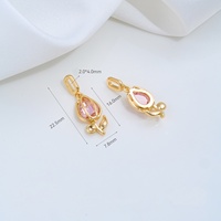 Pendentif rectangulaire long en laiton plaqué cuivre et or 14 carats, en forme de tulipe ou d'arc, fait main, accessoire de bijouterie DIY