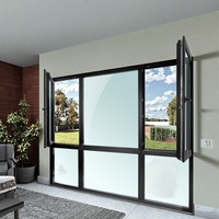 Triple acristalamiento insonorizado impermeable energía eficiente UPVC Marco de ventana de inclinación y giro PVC Swing Open Windows PVC ventana abatible