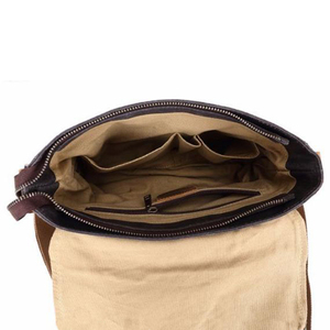 Borsa <span class=keywords><strong>Messenger</strong></span>/Crossbody per Laptop da Uomo in Tela Cerata Stile Vintage Impermeabile per Uso Professionale Logo Personalizzabile - Product Image 3