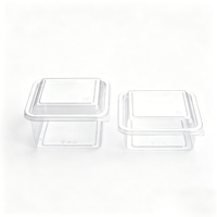 Boîte de rangement alimentaire rectangulaire empilable en PET transparente de qualité alimentaire avec couvercle pour snacks, nouilles, gâteaux, emballage personnalisé