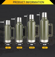 WUJO Precio de Fábrica OEM ODM Termo de Acero Inoxidable para Agua y Café, Botella de Vacío para Viajes al Aire Libre con Asa