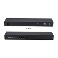 Qotom 1012GE 8 ports 2.5G LAN 1U Rack Barebone 8 Go de RAM 256 Go de SSD PC Sécurité réseau Pare-feu Routeur Serveur Pfsense