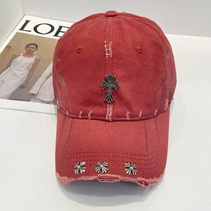 Casquette unisexe en coton pur avec strass personnalisés OEM, bord incurvé, style vintage, casquette de baseball en coton délavé style hip-hop - Product Image 5