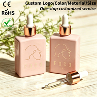 Nouveau produit – Flacons compte-gouttes en verre vides pour huile cosmétique liquide de massage rose, 15 ml, 30 ml, 50 ml – Soins personnels de la peau et huiles corporelles
