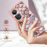 Coque de téléphone pour OPPO A58 4G pour Reno10Pro 5G, motifs tendance, placage marbré, antichoc, IMD, ajustement fin, avec TPU souple dégradé