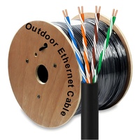 Cable Ethernet para Exteriores Cat 6 UTP FTP SFTP 23AWG 24AWG 100m/200m/305m Cat5e Cat6 Cat6A 100% Cobre Puro, Cable LAN con Cubierta de PVC/PE