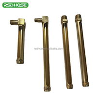 Indicateur de jauge de niveau d'huile en laiton tubulaire en forme de L BSP/NPT avec raccords de tuyau de vue de compteur d'huile de Tube de verre