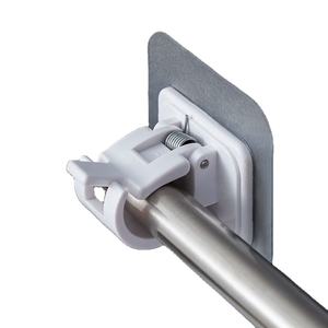 2 supports de tringle à <span class=keywords><strong>rideau</strong></span> réglables sans perçage, crochets adhésifs pour fixation murale, supports de tringle à <span class=keywords><strong>rideau</strong></span>, clips de suspension, crochet de fixation - Product Image 1