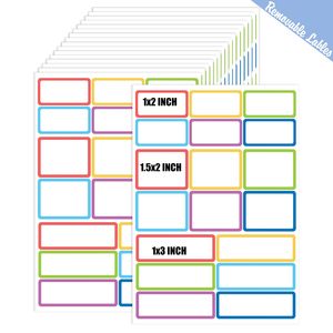 Étiquettes rectangulaires amovibles, 6 couleurs, 540 pièces, autocollants auto-adhésifs résistants à l'eau et à l'huile, pour conteneurs alimentaires, rangement en classe - Product Image 1
