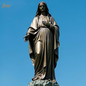 Gran Virgen María patio religioso Fátima estatua de latón Iglesia decoración Corazón Inmaculado tamaño real María estatua de bronce escultura - Product Image 3