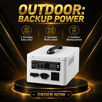 Station d'alimentation solaire portable 300W/500W LiFePO4 haute capacité avec affichage numérique extérieur, compatible MPPT, pour camping en autonomie