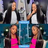 Perruques Lace Front 13x4 13x6 en Cheveux Humains Brésiliens Remy Lisses HD 200% de Haute Qualité, Nœuds Blanchis avec Cheveux Corporels