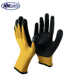 NMSAFETY-guantes de trabajo para industria de la construcción, 10 calibres, resistentes, anticorte, recubiertos de látex y algodón dorado, CE EN388 2142X - Product Image 1