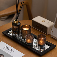 Coffret cadeau LANJO diffuseur de parfum et bougie parfumée avec plateau miroir, kit d'ambiance pour salon, chambre, hôtel