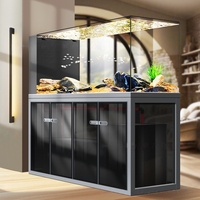 Aquarium avec pompes à eau, bassin à poissons en verre sur mesure, grand aquarium sans cadre pour eau douce et eau salée, ensemble complet pour salon