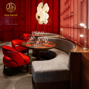 ชุดโต๊ะและเก้าอี้โซฟาหินสังเคราะห์ทรงกลมหรูหรา สำหรับร้านกาแฟและร้านอาหาร - Product Image 5