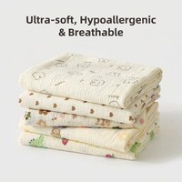 Serviette d'emmaillotage en crêpe de coton pur pour bébé, serviette de bain double gaze, serviette de bain fine pour bébé, couverture pour nouveau-né