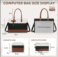 Sac à ordinateur portable grande capacité pour femme avec design à nœuds colorés