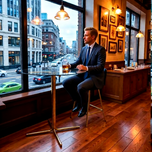 Tavolo Rotondo in Vetro Laminato Compatto per Esterni, Arredamento Moderno per Casa e Caffè, Tavolo <span class=keywords><strong>da</strong></span> Pranzo o Bar a <span class=keywords><strong>Parete</strong></span> - Product Image 2