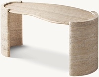 Table basse en marbre travertin nordique salon Table à thé ronde Table d'angle taille personnalisée