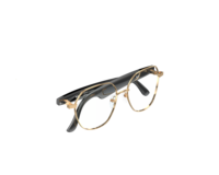 Lunettes Intelligentes W100B Style Affaires avec Traduction IA, Monture Métallique, Étanchéité IPX-5, Contrôle par Application pour Écouter de la Musique et la Voix