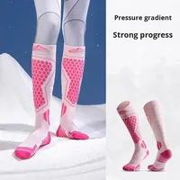 Chaussettes de compression en tricot chaudes pour l'hiver, pour hommes et femmes, pour le ski professionnel, le cyclisme, l'alpinisme, la course à pied