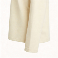 T-shirt à manches longues en coton épais pour homme, col rond oversize, basique, respirant, séchage rapide, coupe ample, décontracté, abricot