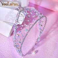 YouLaPan Couronne de mariée élégante en strass, tissée à la main, ajourée, pour femmes, accessoires de cheveux pour banquets et soirées dansantes YXA324