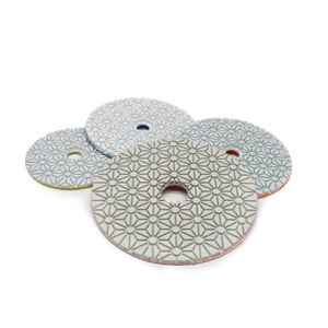 מכירה ישירה מהמפעל, רפידות ליטוש יהלום גמישות עם חיבור שרף, 4 אינץ', 3 שלבים, לליטוש רטוב של משטחי גרניט ושיש - Product Image 5