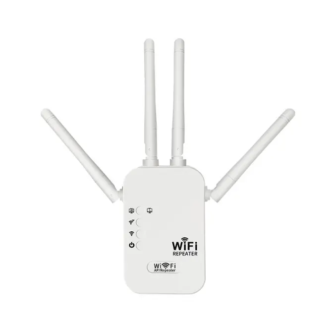 XY802.11n Repeater jaringan 4 antena nirkabel, penguat jangkauan Wifi 300mbps