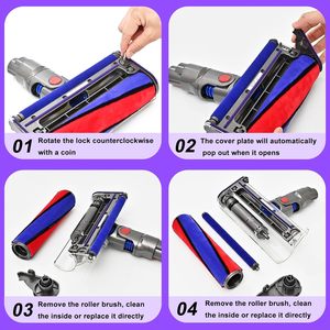 Tête d'aspirateur de remplacement compatible avec les aspirateurs sans fil <span class=keywords><strong>Dyson</strong></span> V7/V8/V10/V11/<span class=keywords><strong>SV10</strong></span> - Tête de brosse anti-emmêlement et fixation rapide - Product Image 6