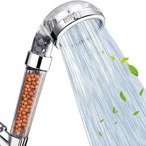 GEE-N High Pressure 3 Function Transparent Plastic Ionic Filtered Saving Bathroom Rainfall Hand Held Shower Head