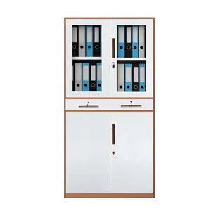 Hot Sale Office Cabinet 4 Doors Middle 2 Drawers Steel Filing Cabinet Metal Office Storage Cabinet Cupboard Disassembled