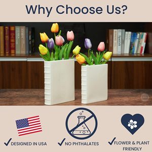 <span class=keywords><strong>Vase</strong></span> de style nordique à motif de logo personnalisé <span class=keywords><strong>Vase</strong></span> en forme de livre <span class=keywords><strong>Vase</strong></span> à livre en céramique pour fleurs-Lot de 2 - Product Image 2