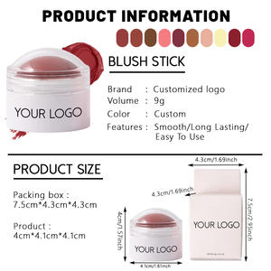 Rubor en Crema en Forma de Bola, Nuevo en su Empaque, Portátil, Textura Cremosa, Tamaño Compacto, Multiusos, Color Natural, Fácil de Aplicar para Mujer - Product Image 6