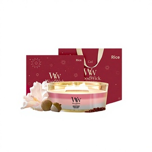 Vela Aromática Oficial Auténtica de Ratán con Efecto Craquelado, Aroma Costero, Regalo de Cumpleaños con Caja de Regalo - Product Image 1